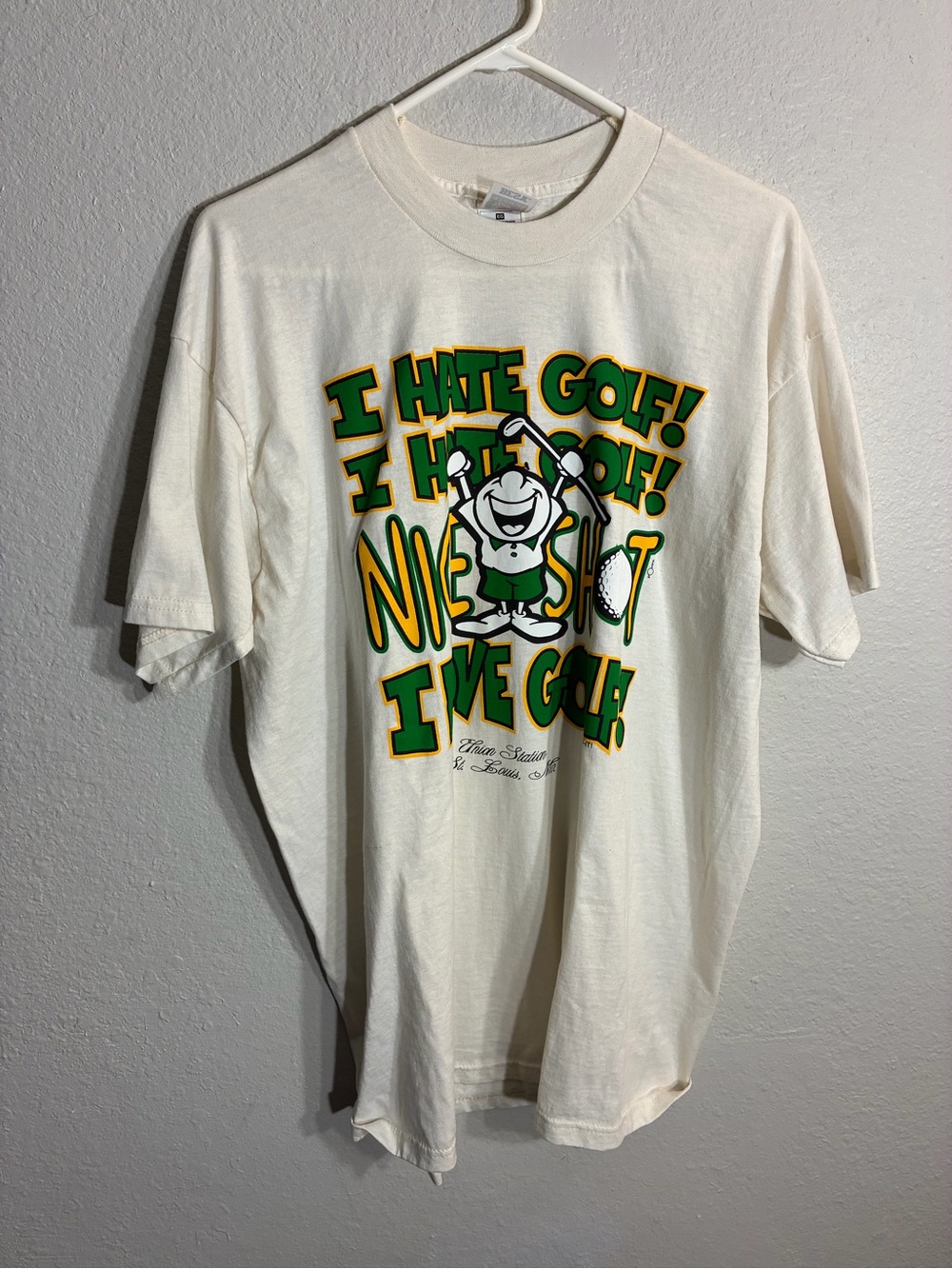 Vintage funny Golf Cartoon Tee - White